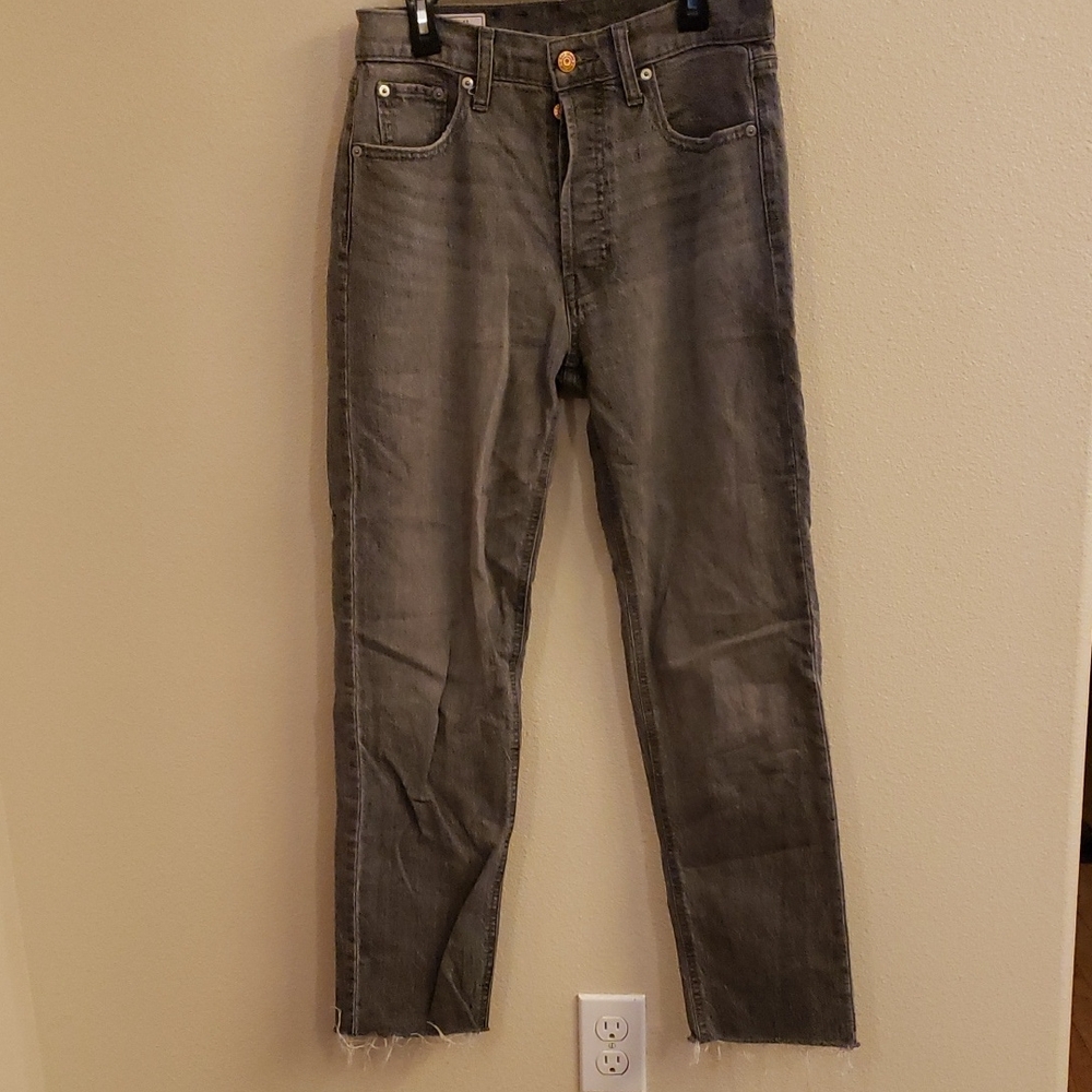 GAP Cheeky Straight High Rise Jeans - Gray